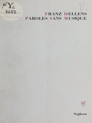 cover image of Paroles sans musique